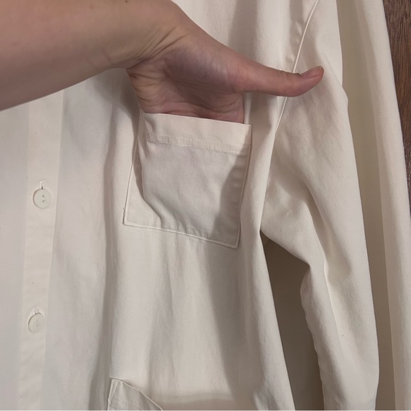 Eileen Fisher Cream Collared Blouse - Picture 7 of 10